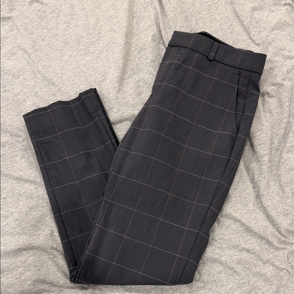 Banana Republic Dark Gray Plaid Pants